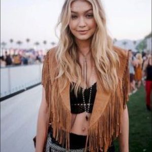 Vintage Leather Fringe Cowboy Vest